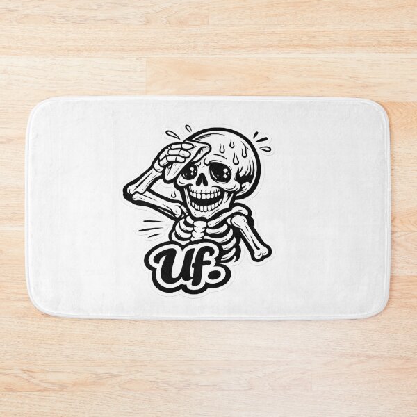 Item preview, Cute Sweaty Skeleton Sticker – "Uf" Funny Spanish Kawaii Skull Meme Vinyl Decal designed and sold by SkeletonMood.