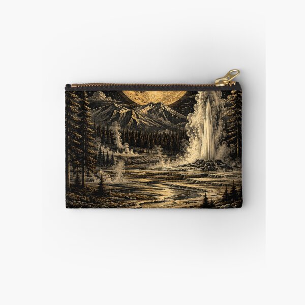 Item preview, Yellowstone Moonlit Wilderness – Vintage National Park Illustration designed and sold by TeeVibeHaus.