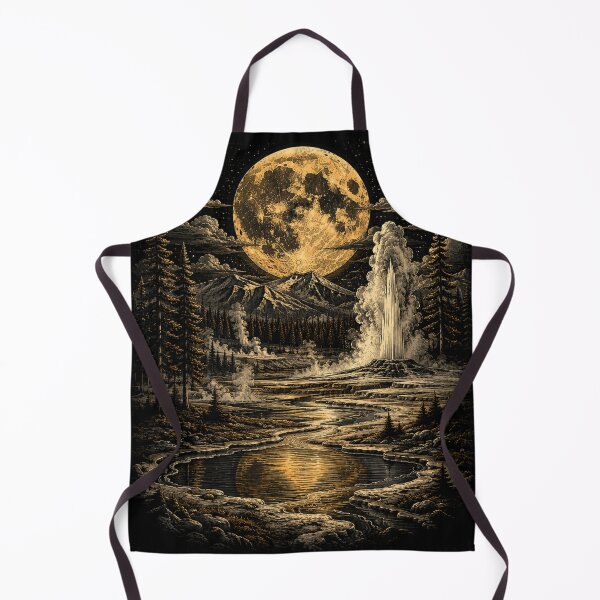 Item preview, Yellowstone Moonlit Wilderness – Vintage National Park Illustration designed and sold by TeeVibeHaus.