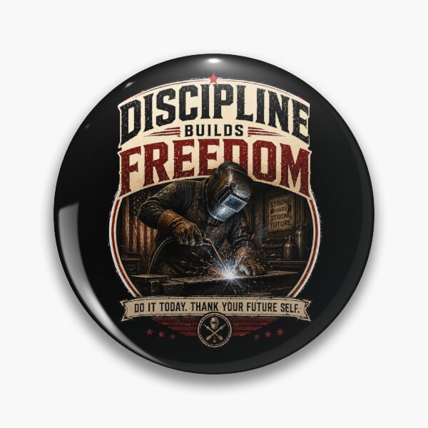 Item preview, Discipline Builds Freedom - Vintage Welder Motivation T-Shirt designed and sold by DomKo10.