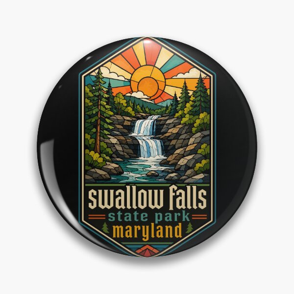 Item preview, Swallow Falls State Park Stained Glass Maryland Travel designed and sold by TomFrontierArt.
