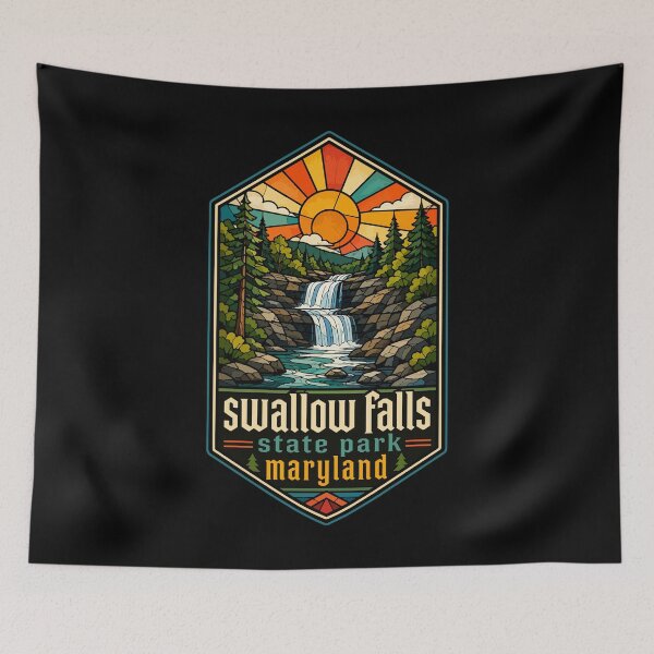 Item preview, Swallow Falls State Park Stained Glass Maryland Travel designed and sold by TomFrontierArt.