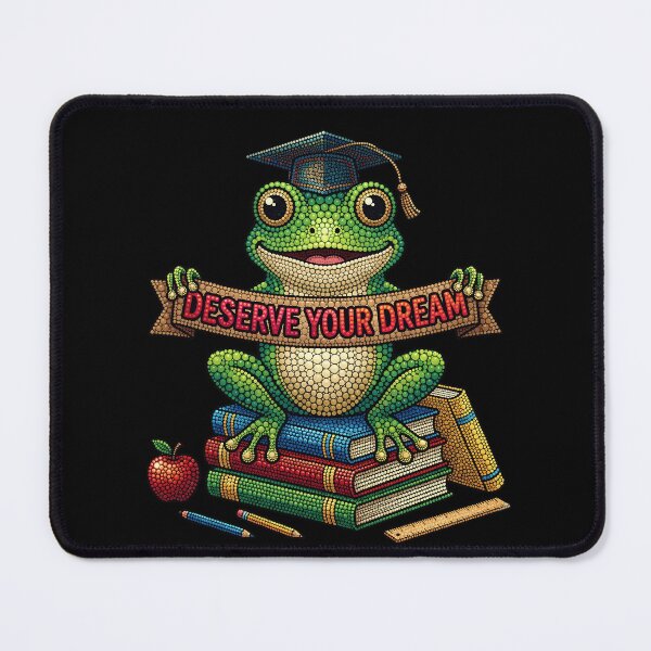 Item preview, Deserve Your Dream Cute Frog Graduation Motivation | Back to School Frog | College Motivation | Inspirational Student Gift | Teacher Classroom Decor designed and sold by Basma Designs | Retro, Kawaii Shirts & Stickers.
