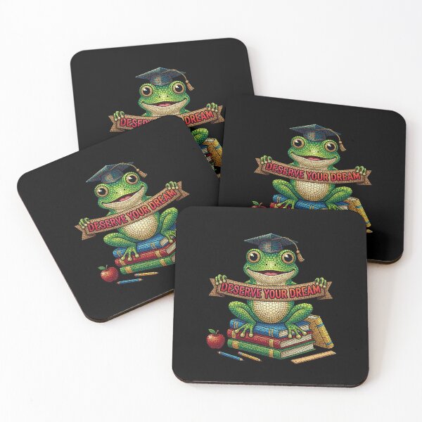 Item preview, Deserve Your Dream Cute Frog Graduation Motivation | Back to School Frog | College Motivation | Inspirational Student Gift | Teacher Classroom Decor designed and sold by Basma Designs | Retro, Kawaii Shirts & Stickers.