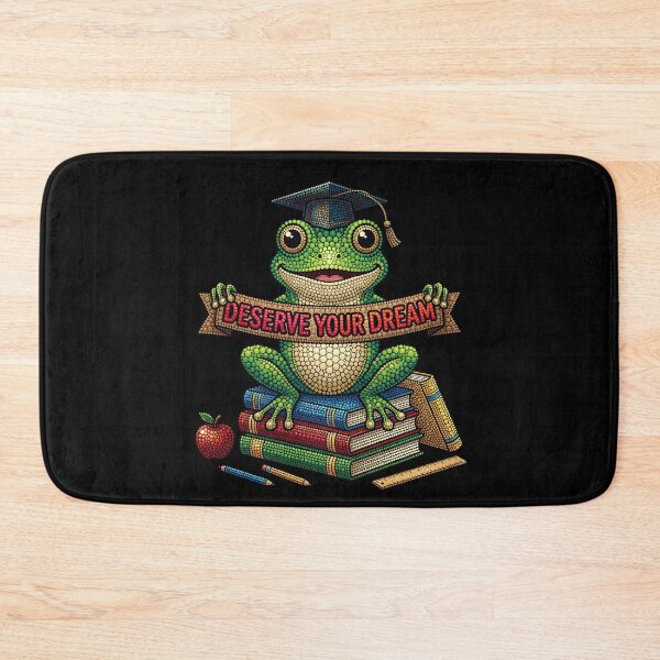 Item preview, Deserve Your Dream Cute Frog Graduation Motivation | Back to School Frog | College Motivation | Inspirational Student Gift | Teacher Classroom Decor designed and sold by Basma Designs | Retro, Kawaii Shirts & Stickers.