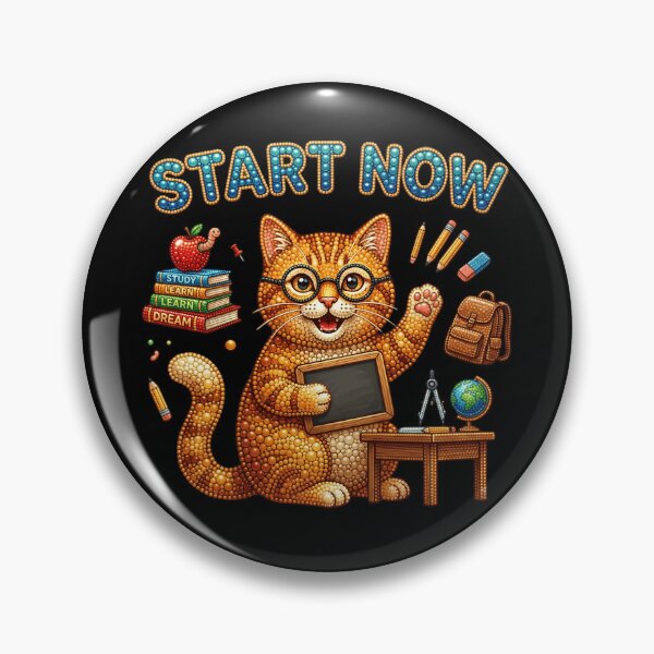 Item preview, Start Now Cute Orange Cat Back to School Motivation | Study Motivation Cat | Inspirational Student Gift | College School Supplies | Positive Quote Teacher Gift designed and sold by Basma Designs | Retro, Kawaii Shirts & Stickers.