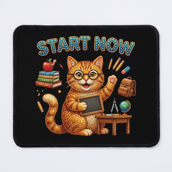 Item preview, Start Now Cute Orange Cat Back to School Motivation | Study Motivation Cat | Inspirational Student Gift | College School Supplies | Positive Quote Teacher Gift designed and sold by Basma Designs | Retro, Kawaii Shirts & Stickers.