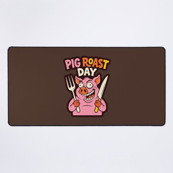 Item preview, Funny Crazy Pig Roast Day Cartoon Mascot BBQ Cookout Humor designed and sold by KiwiRider.