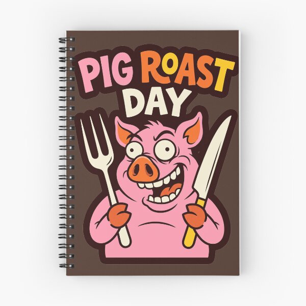 Item preview, Funny Crazy Pig Roast Day Cartoon Mascot BBQ Cookout Humor designed and sold by KiwiRider.