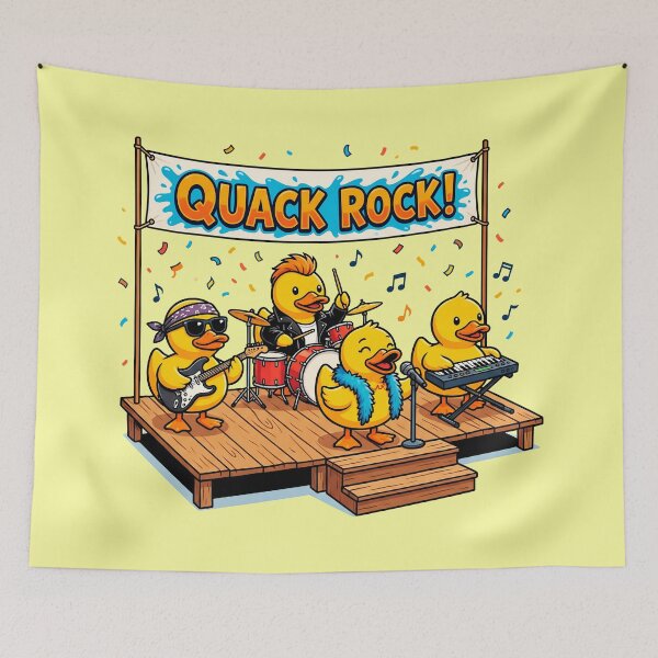 Item preview, Quack Rock Band Rubber Ducks On Stage designed and sold by ThreadRiotTees.