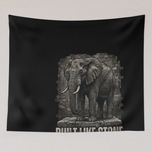 Item preview, Builder Built Like Stone Elephant Industrial  Print designed and sold by Estics1.