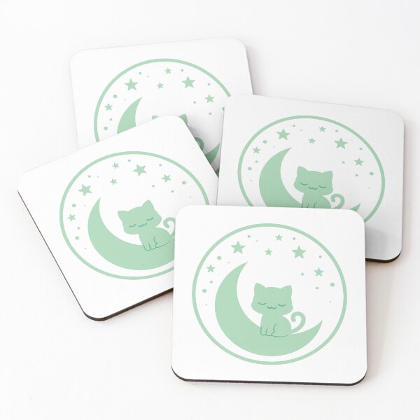 Item preview, Mint Cat on Mint Moon for Dreamy Cat Lovers designed and sold by FantasyPearl.