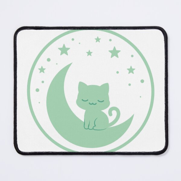 Item preview, Mint Cat on Mint Moon for Dreamy Cat Lovers designed and sold by FantasyPearl.