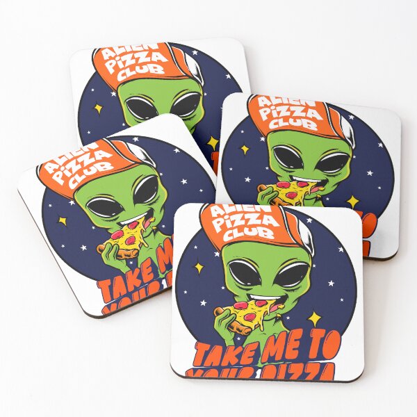 Item preview, Alien Pizza Club – Take Me to Your Pizza | Funny Cartoon Pizza designed and sold by sanwr.