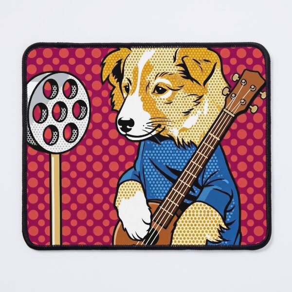 Item preview, Pop Art Dog Playing Instrument Retro Comic Illustration pop designed and sold by Terry Bain.