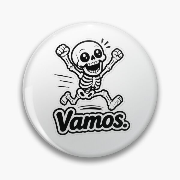 Item preview, Cute Running Skeleton Sticker – "Vamos." Funny Spanish Kawaii Skull Motivational Vinyl Decal designed and sold by SkeletonMood.