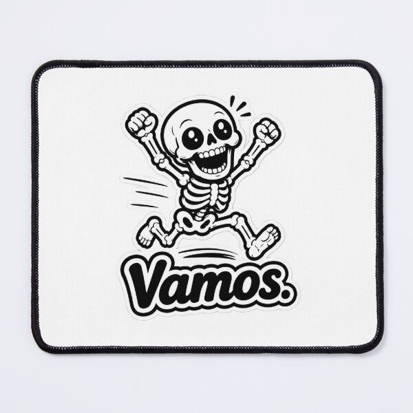 Item preview, Cute Running Skeleton Sticker – "Vamos." Funny Spanish Kawaii Skull Motivational Vinyl Decal designed and sold by SkeletonMood.