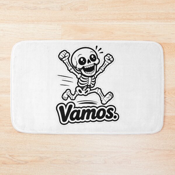 Item preview, Cute Running Skeleton Sticker – "Vamos." Funny Spanish Kawaii Skull Motivational Vinyl Decal designed and sold by SkeletonMood.