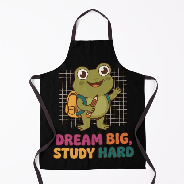 Item preview, Dream Big Study Hard Cute Frog Shirt | Funny Back To School Student Gift | Motivational Quote School Supplies Backpack Design designed and sold by Basma Designs | Retro, Kawaii Shirts & Stickers.
