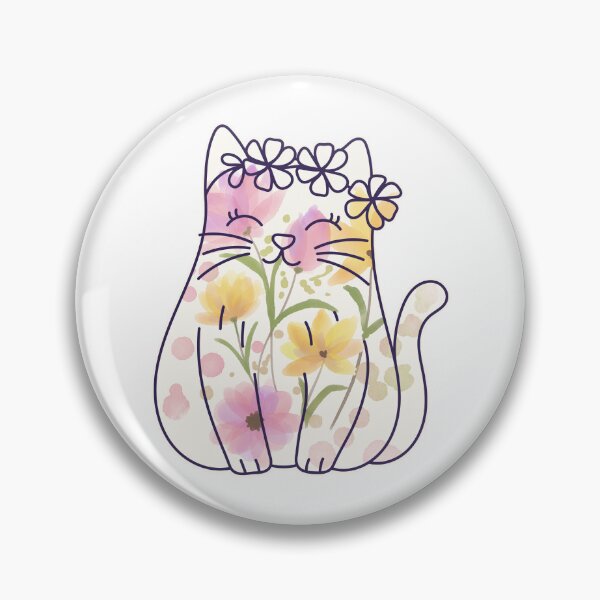 Item preview, Watercolor Flower Cat Design designed and sold by CarefulCreation.