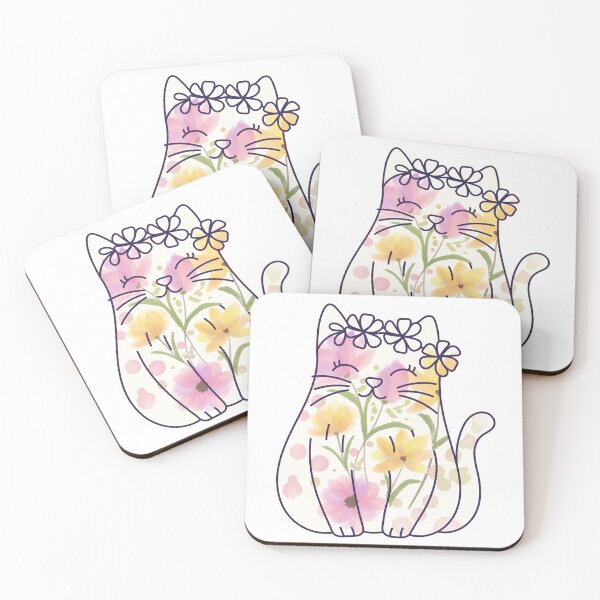Item preview, Watercolor Flower Cat Design designed and sold by CarefulCreation.