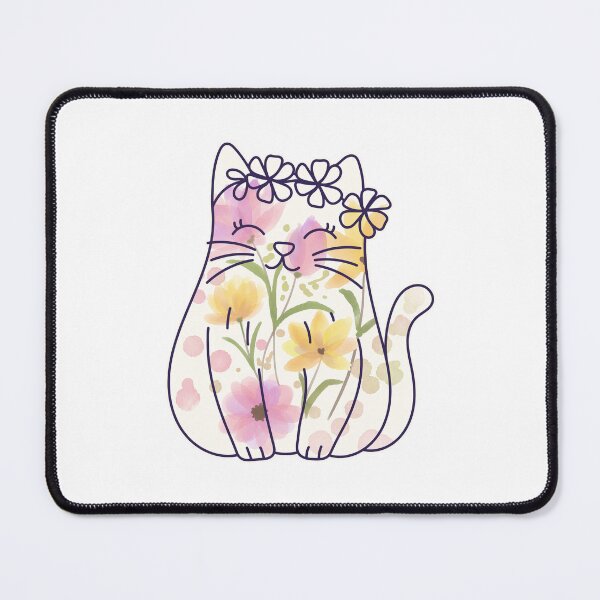 Item preview, Watercolor Flower Cat Design designed and sold by CarefulCreation.