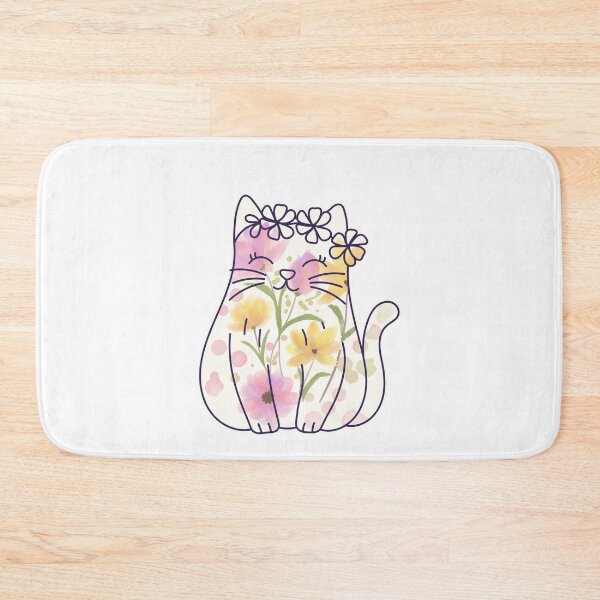 Item preview, Watercolor Flower Cat Design designed and sold by CarefulCreation.