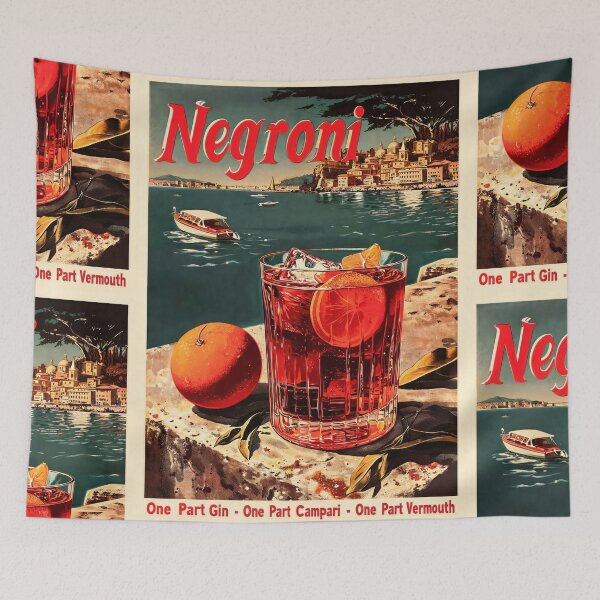 Item preview, Vintage Negroni Cocktail Poster | Italian Riviera Art | Mid-Century Style | Classic Drink Recipe | Retro Bar Wall Decor designed and sold by artofuniverse.