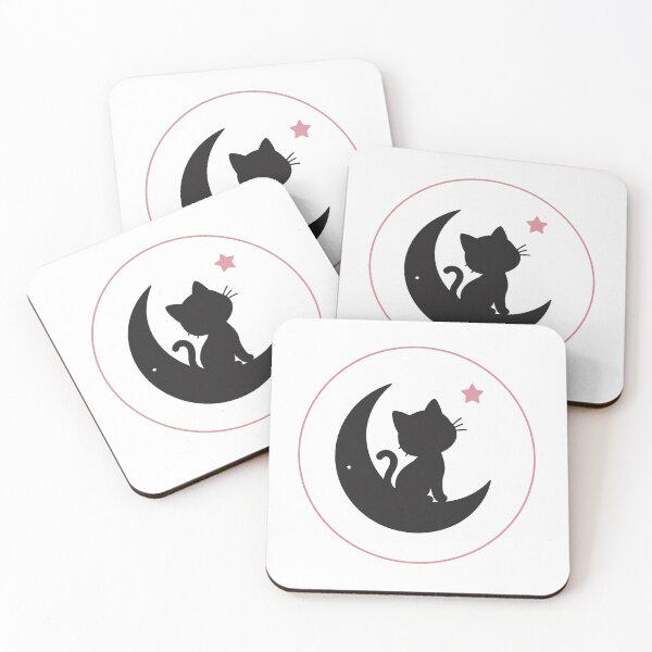Item preview, Black Cat on Pink Moon for Dreamy Cat Lovers designed and sold by FantasyPearl.