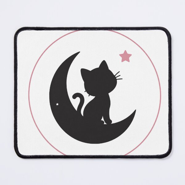 Item preview, Black Cat on Pink Moon for Dreamy Cat Lovers designed and sold by FantasyPearl.