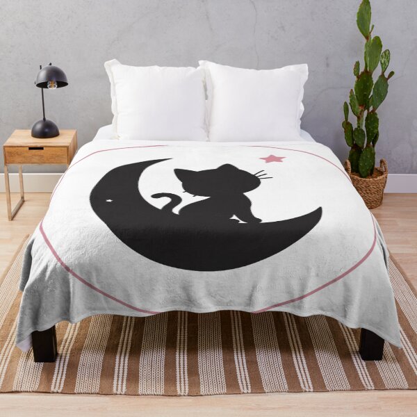 Item preview, Black Cat on Pink Moon for Dreamy Cat Lovers designed and sold by FantasyPearl.