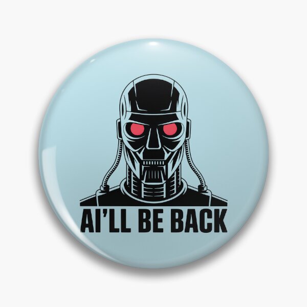 Item preview, AI’ll Be Back – Funny Retro Robot AI Humor Design designed and sold by Jollys-ArtShop.