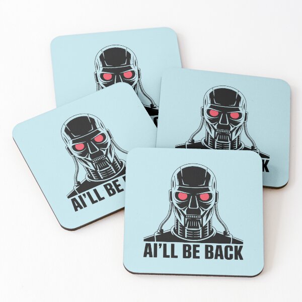 Item preview, AI’ll Be Back – Funny Retro Robot AI Humor Design designed and sold by Jollys-ArtShop.