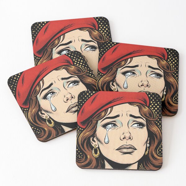 Item preview, TEARFUL BÉRET - Sad Pop Art Girl Crying designed and sold by MAISON SYLVIE.