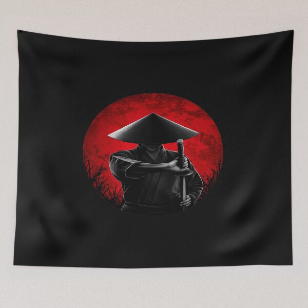 Item preview, Samurai Moon Logo | Japanese Warrior Under Red Moon | Minimalist Ronin T-Shirt designed and sold by Clint Reno Designs.