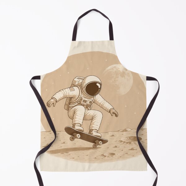 Item preview, Astronaut Skateboarding On The Moon Vintage Sepia Space Illustration designed and sold by Leogasup.
