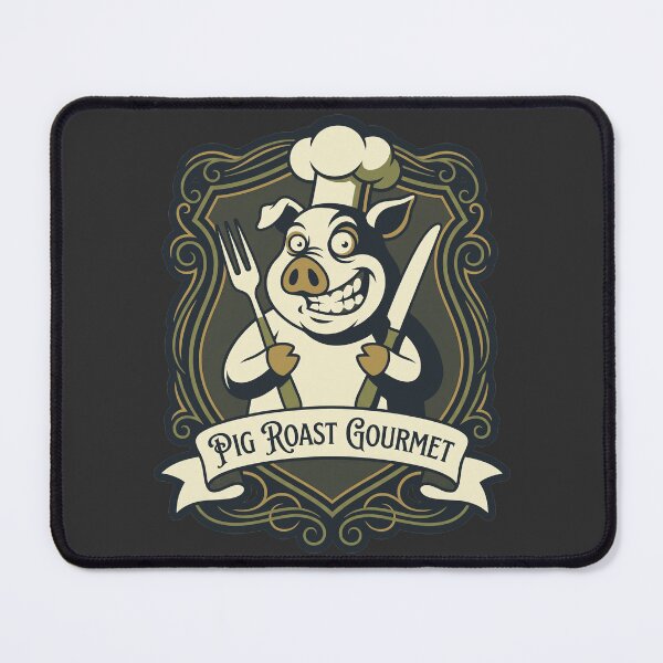 Item preview, Pig Roast Gourmet Vintage BBQ Chef Shield Emblem Graphic designed and sold by KiwiRider.