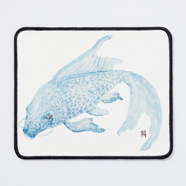 Item preview, Tranquil Blue Koi Fish Watercolor Painting designed and sold by Midnight Madness Arts.