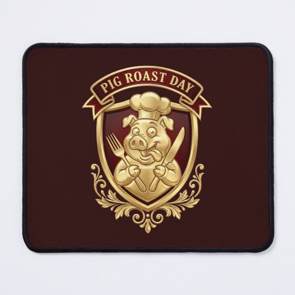 Item preview, Pig Roast Day Cute Chef Pig Barbecue Party Emblem Badge designed and sold by KiwiRider.