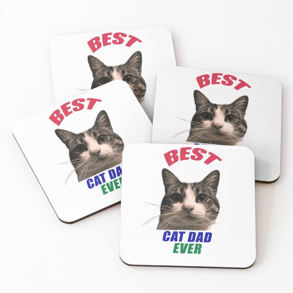 Item preview, Colorful Best Dad Ever Black and White Cat designed and sold by TopShopTito.