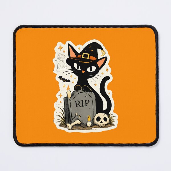 Item preview, Spooky Halloween Black Cat - Witch Cat RIP Graveyard Tombstone Dark Art Gift designed and sold by Artycom.
