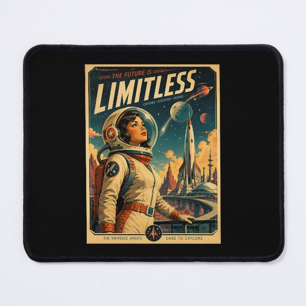 Item preview, Retro Female Astronaut Space Adventure designed and sold by HoopeStylee.