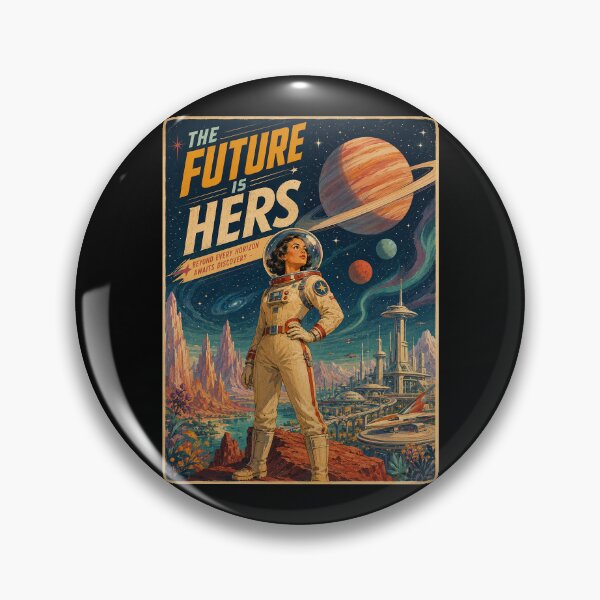 Item preview, Retro Female Astronaut Explorer designed and sold by HoopeStylee.