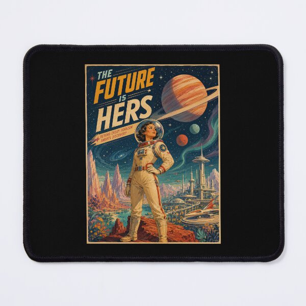 Item preview, Retro Female Astronaut Explorer designed and sold by HoopeStylee.