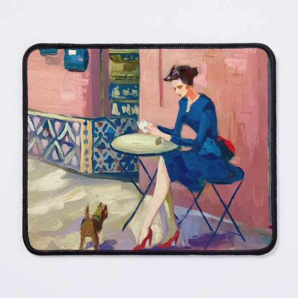 Item preview, Vintage French Cafe Pink Background Print designed and sold by CARRAANN.