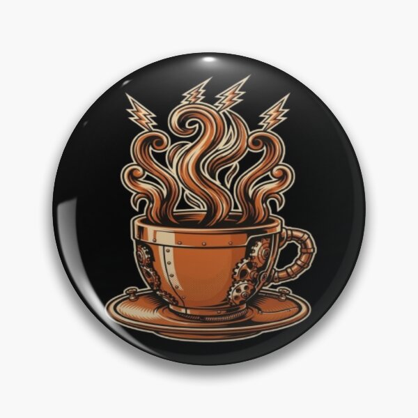 Item preview, Steampunk Coffee Cup with Electric Steam Art designed and sold by DailySparks.