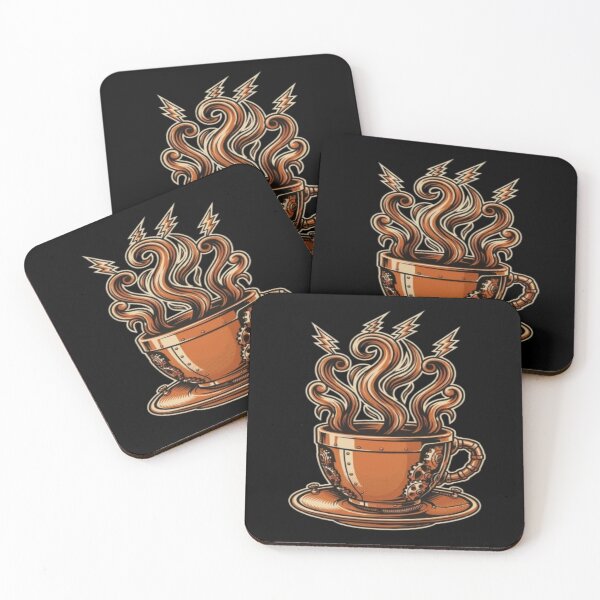 Item preview, Steampunk Coffee Cup with Electric Steam Art designed and sold by DailySparks.
