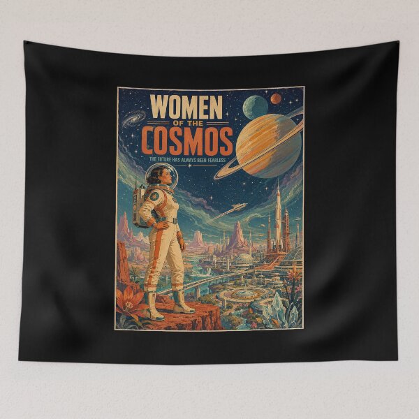 Item preview, Retro Female Astronaut Space Explorer designed and sold by HoopeStylee.