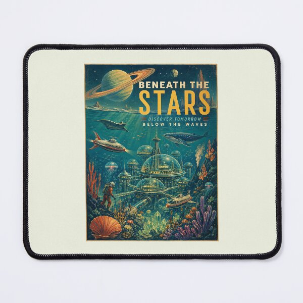 Item preview, Retro Underwater Space City Poster designed and sold by HoopeStylee.