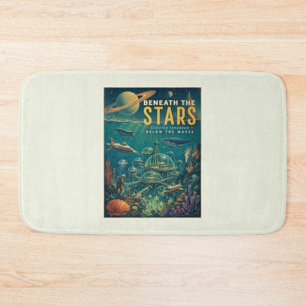 Item preview, Retro Underwater Space City Poster designed and sold by HoopeStylee.